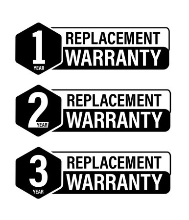 warranty abstract. one year, two year and three year replacement warranty icon setのイラスト素材