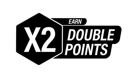 earn x2, double reward points vector illustration icon black in colorのイラスト素材