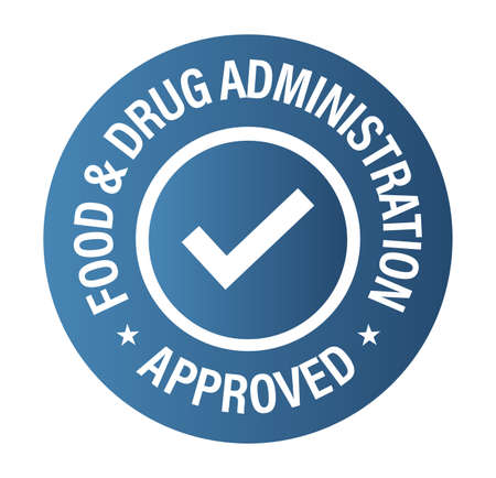 FDA approved, food and drug administration approved vector icon,のイラスト素材