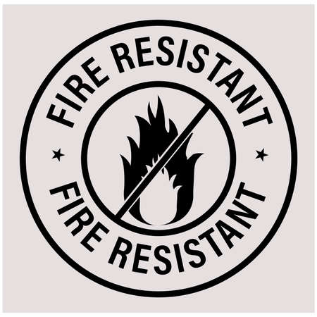 Fire protection abstract. 'fire resistant' vector icon, black in color.のイラスト素材