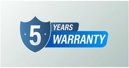 'five year warranty' vector icon. service warranty abstract, blue in colorのイラスト素材