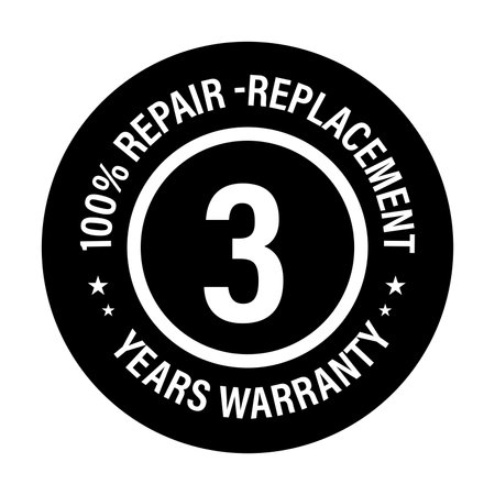 100% repair-replacement 3 years warranty vector iconのイラスト素材