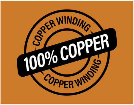 100% copper winding vector icon. 100% pure copper rounded emblemのイラスト素材