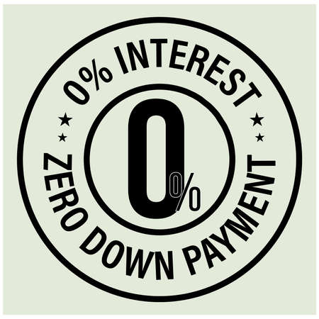 zero interest, zero down payment vector iconのイラスト素材