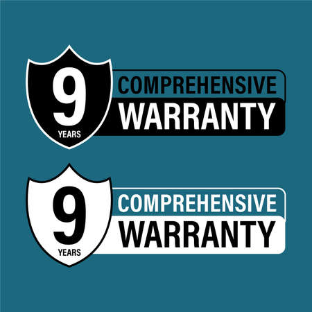 'nine year comprehensive warranty' vector icon. 9 years warrantyのイラスト素材