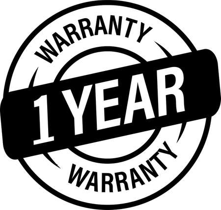 warranty abstract, one year warranty vector icon. black in colorのイラスト素材