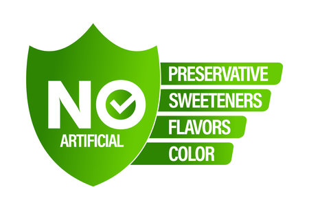 no artificial preservatives, sweeteners, flavors and colors vector iconのイラスト素材
