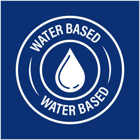 'water based' vector icon with drop symbol, white in colorのイラスト素材