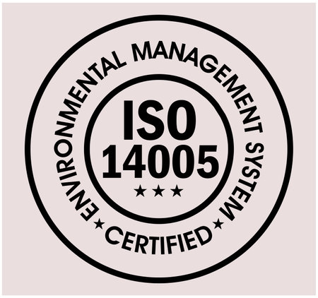 'environmental management system certified' vector icon. iso14005のイラスト素材