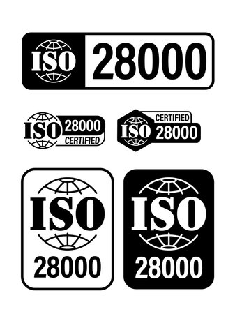 security management systems abstract, iso 28000 certfiedのイラスト素材