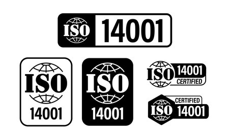 Environmental management system abstract, iso 14001 certified vector iconのイラスト素材