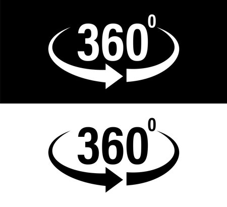 360 degree logo vector icon, black in colorのイラスト素材
