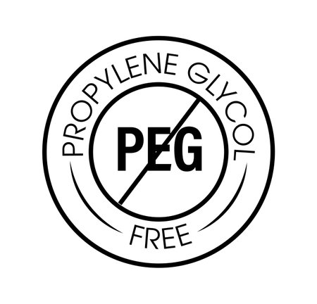 propylene glycol free vector symbol, black in colorのイラスト素材