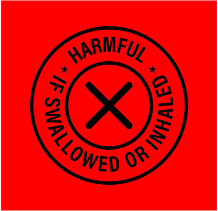 'harmful if swallowed or inhaled' vector icon, warning abstract , black in colorのイラスト素材