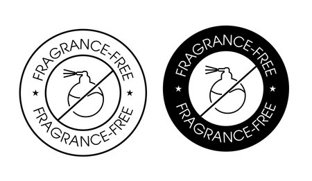 fragrance free vector icon set, black in color, perfume free abstractのイラスト素材