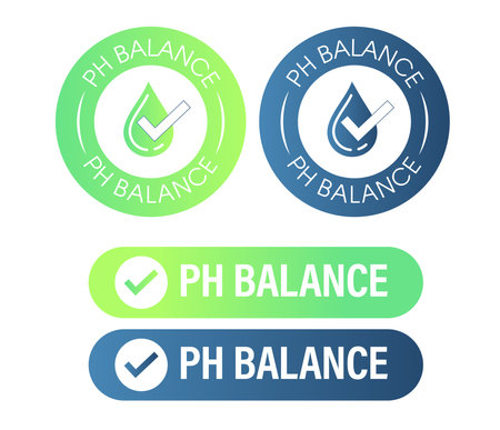 PH balanced vector icon set with drop symbol, neutral PH abstractのイラスト素材