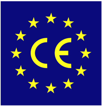 Europe sign with CE mark vector illustration isolated on dark backgroundのイラスト素材