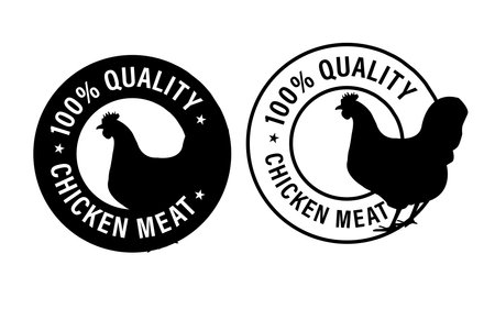 100% quality chicken meat vector icon with chicken symbolのイラスト素材