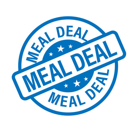 meal deal vector icon, blue in colorのイラスト素材