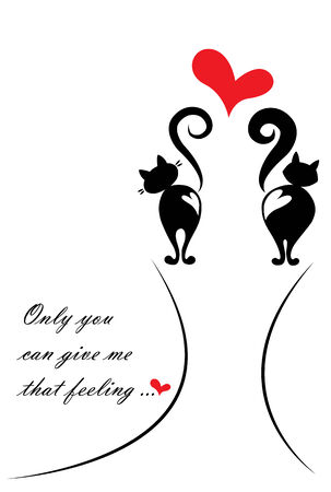 Cats in love - Valentines Day Gift Cardのイラスト素材