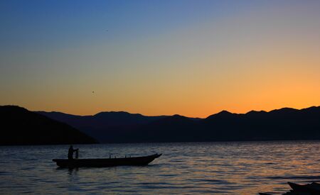 Early morning fishingの写真素材