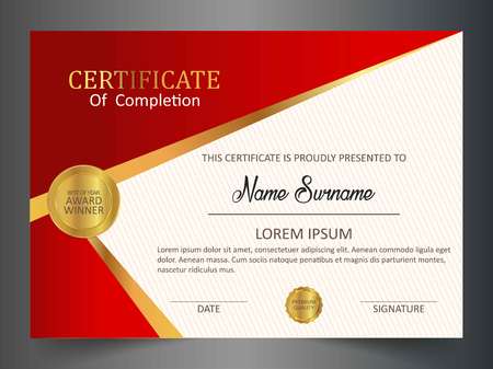 Creative certificate template with clean and modern pattern,Vector illustrationのイラスト素材