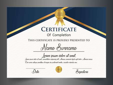 Creative certificate template with clean and modern pattern,Vector illustrationのイラスト素材