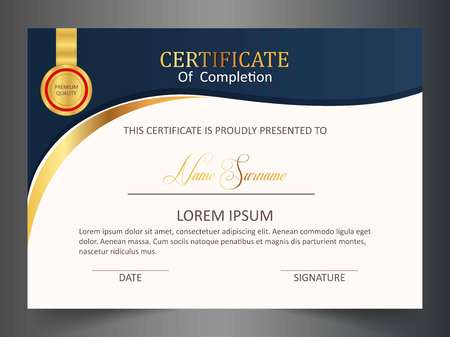 Creative certificate template with clean and modern patternのイラスト素材