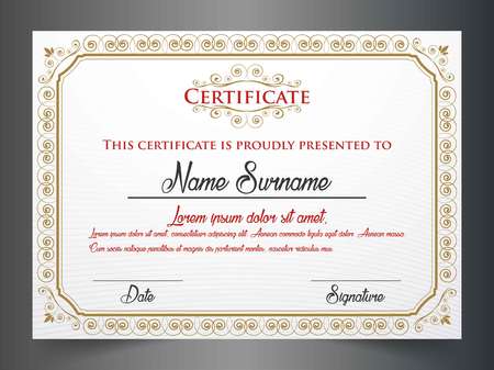 Creative certificate template with clean and modern pattern,Vector illustrationのイラスト素材
