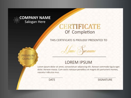 Creative certificate template with clean and modern pattern,Vector illustrationのイラスト素材