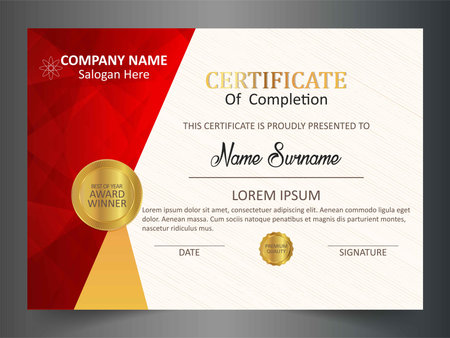 Creative certificate template with clean and modern pattern,Vector illustrationのイラスト素材