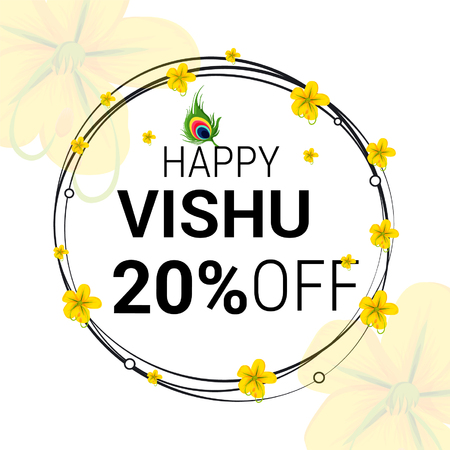 Stock vector beautiful vishukani flower card for vishu festivalのイラスト素材
