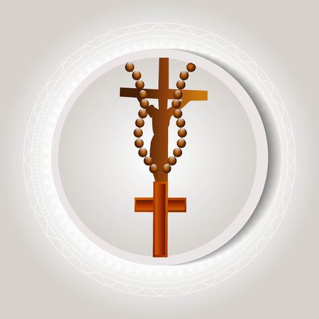 Good Friday & Easter day. Vector illustration of Jesus Christ's crucifixion and Resurrection.のイラスト素材