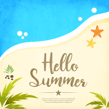 Hello Summer Beach Party Flyer.のイラスト素材