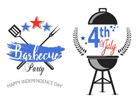 creative vector illustration of Barbecue party design,  invitation, logo. BBQ template menu design, Food flyer, advertisement, ad design.のイラスト素材