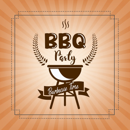 creative vector illustration of Barbecue party design,  invitation, logo. BBQ template menu design, Food flyer, advertisement, ad design.のイラスト素材