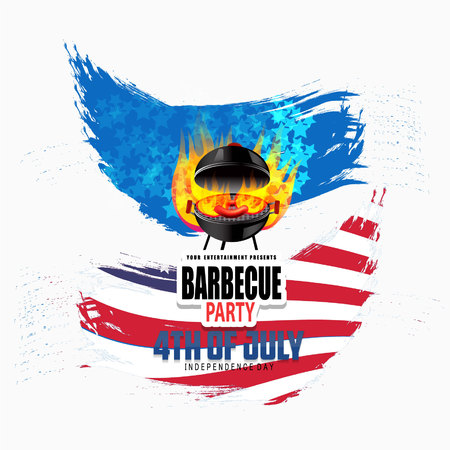 creative vector illustration of Barbecue party design,  invitation, logo. BBQ template menu design, Food flyer, advertisement, ad design.のイラスト素材