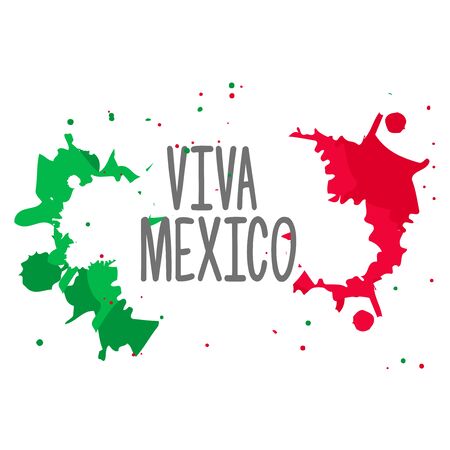 Creative vector illustration of Viva Mexico, traditional mexican phrase holiday, lettering vector illustrationのイラスト素材