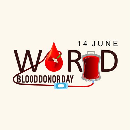 World Blood Donor Day vector background. Awareness poster with red paper cut blood drop. 14 june. Hemophilia day concept - Vectorのイラスト素材