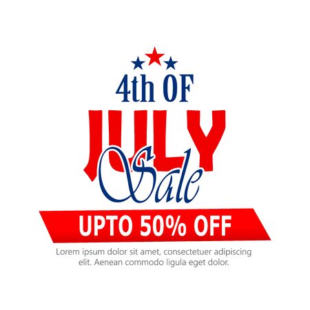 4th of July poster template.USA independence day celebration with American flag.USA 4th of July promotion advertising banner template for Brochures,Poster or Banner.のイラスト素材