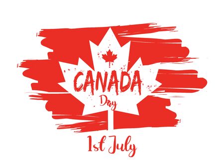 Creative abstract, banner or poster or flyer  for Happy Canada Day with nice and creative design illustration.のイラスト素材