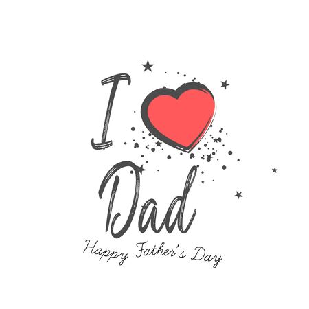 Happy Fatherâs Day Calligraphy greeting card. Vector illustration. - Vectorのイラスト素材