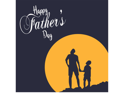 Happy Fatherâs Day Calligraphy greeting card. Vector illustration. - Vectorのイラスト素材