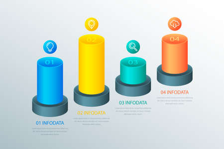Abstract infographics number options template. Vector illustration. Can be used for workflow layout, diagram, business step options, banner, web design.のイラスト素材