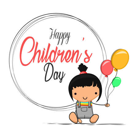 children`s day vector background-Vector illustration.のイラスト素材
