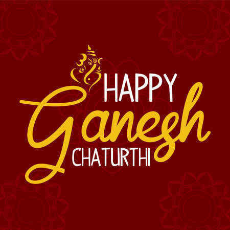 Creative vector illustration of Lord Ganesha in paint style with message Shri Ganeshaye Namah ( Prayer to Lord Ganesha)のイラスト素材