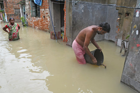 Burdwan Town, Purba Bardhaman District, West Bengal / India - 30.07.2021: In Burdwan civic town...