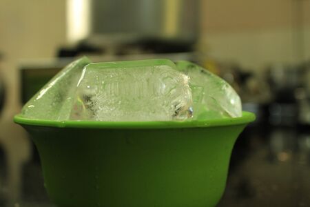 Ice cubes color modulation image, a closeup viewの写真素材