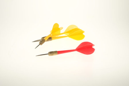 Red and yellow darts isolated on a white background