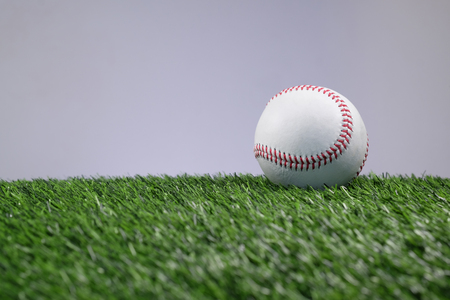 Baseball On Grass Fieldの写真素材